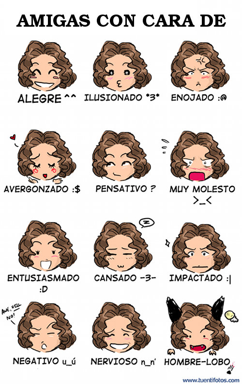 Dibujos de Amigas Con Cara De