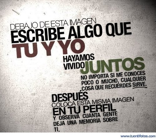 Textos de Escribe Algo Que Tu Y Yo