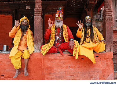 Personas de Tres Habitantes De Kathmandu