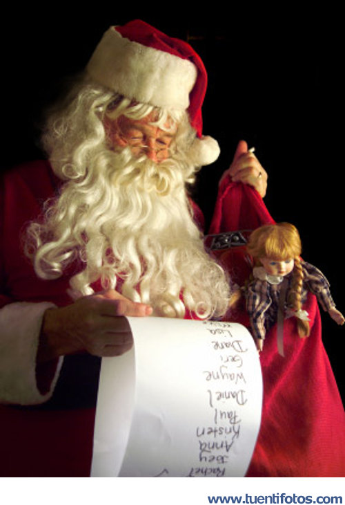Navidad de Papa Noel Revisando La Lista