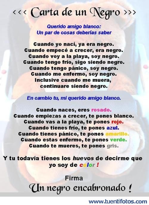 Textos de Carta De Un Negro