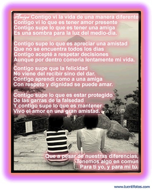 Amistad de Carta A Una Amiga