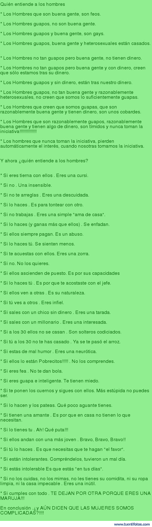 Textos de Quien Entiende A Los Hombres