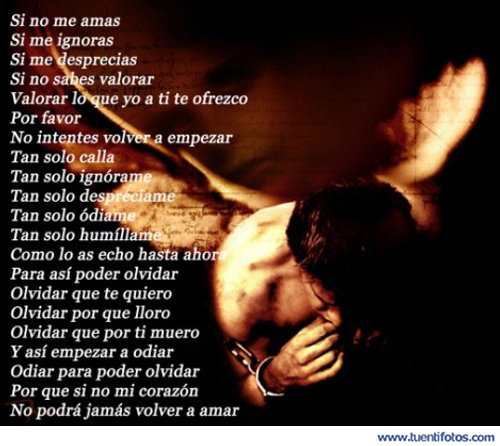 Desamor de Si No Me Amas