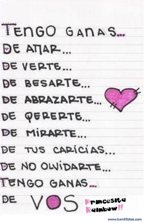 Textos de Tengo Ganas de Amar